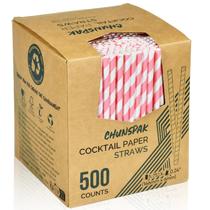 Canudos de papel Chunspak Short Pink 14,6 cm, 500 unidades, coquetel
