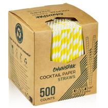 Canudos de papel Chunspak Short Yellow 14,6 cm 500 ct Canudos de papel Chunspak Short Yellow 14,6 cm 500 ct