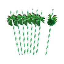 Canudos De Papel Com Tema De Árvore De Coco Tropical Havaiana, 20 Peças, Suprimentos Para Decoração Canudos De Papel Com Tema De Árvore De Coco Tropical Havaiana, 20 Peças, Suprimentos Para Decoração