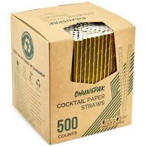 Canudos de papel curtos descartáveis Chunspak Gold 5,75 polegadas (500)