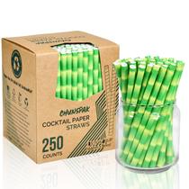 Canudos de papel descartáveis Chunspak Green Bamboo 5,75 polegadas (250 unidades)