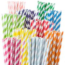Canudos de Papel Weemium Pacote com 200 Unidades 10 Cores Biodegradáveis Canudos de Papel Weemium Pacote com 200 Unidades 10 Cores Biodegradáveis