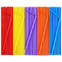 Canudos de plástico descartáveis, 500 unidades, coloridos, CVNDKN