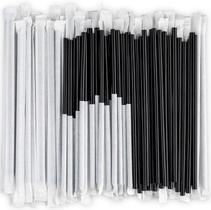 Canudos de plástico DuraHome embalados individualmente, sem BPA, pretos Canudos de plástico DuraHome embalados individualmente, sem BPA, pretos