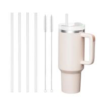 Canudos De Plástico Reutilizáveis Transparentes Para Copo Stanley De 40 Oz, Pacote Com 12 Canudos E