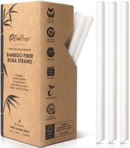 Canudos de smoothie Jumbo biodegradáveis de fibra de bambu - 50 unidades Canudos de smoothie Jumbo biodegradáveis de fibra de bambu - 50 unidades