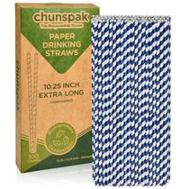 Canudos descartáveis de papel 26cm azul marinho 100 unidades