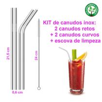 Canudos Inox + Escova De Limpeza - Para festas, Drinks Sucos e Vitaminas Canudos Inox + Escova De Limpeza - Para festas, Drinks Sucos e Vitaminas