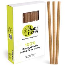 Canudos Jumbo Boba The Veggie Straws 70 unidades de 25 cm biodegradáveis