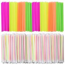 Canudos para beber ALINK, plástico colorido neon, 1000 unidades, 7,75 polegadas