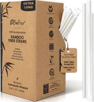 Canudos para beber EcoPreps, fibra de bambu biodegradável, 10 cm, 300 quilates Canudos para beber EcoPreps, fibra de bambu biodegradável, 10 cm, 300 quilates