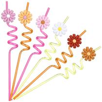 Canudos para beber Uiifan Plastic Flower Daisy 24 unidades