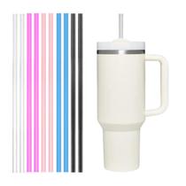 Canudos Plástico Reutilizável Para Drinks Festas 30cm C/ 10