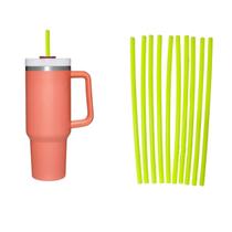 Canudos Plástico Reutilizável Para Drinks Festas 30cm C/ 10