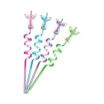 Canudos Plásticos Helicoidais Em Forma De Coração De 26cm, 8 Peças, Reutilizáveis, Decoração