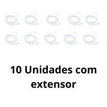 Cânula Nasal de Oxigênio Tipo Óculos com Extensor 2m kit com 10 unidades - Medix