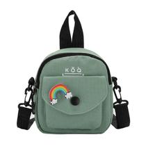 Canvas Messenger Bag Crossbody Sacos de um ombro Férias ao ar livre para crianças adultos colocar telefone espelho espelho óculos de batom - Verde