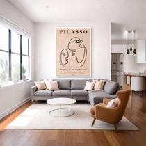 Canvas Picasso Abstract Kissing Couple 90x60cm Mold Branca Canvas Picasso Abstract Kissing Couple 90x60cm Mold Branca