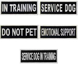 Cão de serviço em treinamento Não acaricie colete de apoio emocional / Aproveita Morale Tactical Patch Adesivo Desarmado Gancho &amp Loop Emblema, 1,5 X 4 Polegada, 5 Pcs