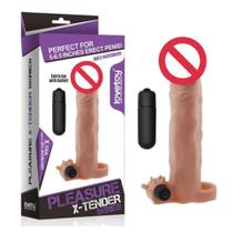 Capa 18,5cm x 4,2cm Extensora para 13,5cm com Vibro Pleasure XTender Series Lovetoy