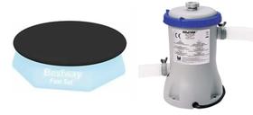 Capa 2,44 inflável Bestway 58032 + Bomba Filtro Bestway 2006 LH 110v 58384