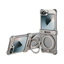 Capa 360 Para Samsung Galaxy Z Flip 6 graus Capa Protetora Magnética Fina De Metal Com Suporte Capa 360 Para Samsung Galaxy Z Flip 6 graus Capa Protetora Magnética Fina De Metal Com Suporte