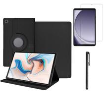 Capa 360º couro + película + caneta para Galaxy A9+ 11”
