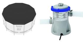 Capa 3,66 Estrutural Bestway 58037 + Bomba Filtro Bestway 1249 LH 110v 58511