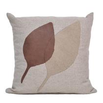 Capa 50x50 Linho com Aplique material sintético Sintético Folha Dupla