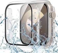 Capa à prova d'água compatível com Apple Watch séries 6/5/4, SE 3/2/1 de 40 mm, amortecedor rígido com vidro temperado p