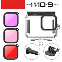 Capa à Prova d'Água para GoPro Hero 10/11/12 - Mergulho Subaquático com Filtros