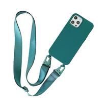 Capa À Prova De Choque Com Cordão Transversal De Silicone Fosco Para iPhone 15 pro Max 14 13 12 11