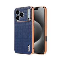 Capa Air Para iPhone 17 pro Max Com Textura 3D De Crocodilo Em Couro PU, Protetor Completo De Câmera