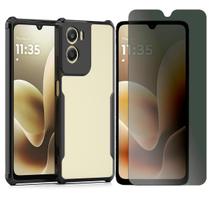 Capa Airbag Para Motorola Moto G06 + Pelicula Privacidade Cor:Preto
