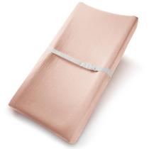 Capa Ajustada para Trocador Comfy Cubs em Algodão Musselina Rosa Blush Capa Ajustada para Trocador Comfy Cubs em Algodão Musselina Rosa Blush
