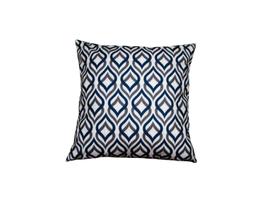 Capa Almofada 40 x 40 Tecido Suede Estampa Geométrica Cor Azul e Cinza - Nallu Decor