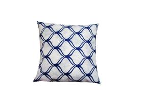 Capa Almofada 45 x 45 Estampa Arabesco Cor Azul - Nallu Decor