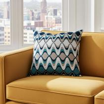 Capa Almofada 50x50 Estampa Chevron Cor Verde - Nallu Decor