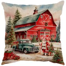 Capa Almofada 50x50 Linho Natal Linha Celeiro A