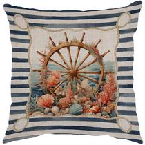 Capa Almofada 50x50 Linho Nautical Sea B