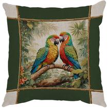 Capa Almofada 50x50 Linho Tropical Parrots A