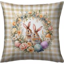 Capa Almofada 50x50 Páscoa Tartan Vintage C