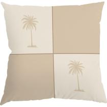 Capa Almofada 50x50 Suede Classic Palm Bege e Marrom B