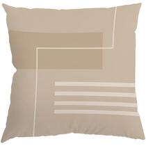 Capa Almofada 50x50 Suede Modern Fendi e Bege C Capa Almofada 50x50 Suede Modern Fendi e Bege C