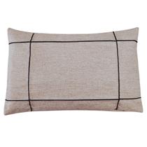 Capa almofada baguete retangular linho drapeada azul 30x50