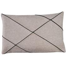 Capa almofada baguete retangular linho drapeada verde 30x50