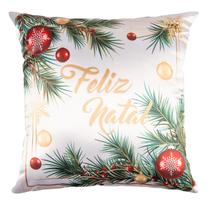 Capa Almofada Cetim Feliz Natal 43x43cm