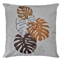 Capa Almofada De Linho Abstrata Vaso Costela Terracota 45x45 Capa Almofada De Linho Abstrata Vaso Costela Terracota 45x45