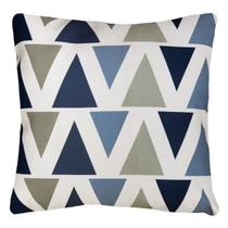 Capa Almofada De Linho Estampada Tema Africana Bege Azul 43x43 Capa Almofada De Linho Estampada Tema Africana Bege Azul 43x43