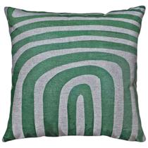 Capa Almofada De Linho Galho Folhagem Geometria Verde 45x45